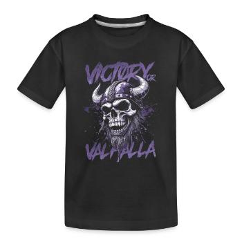 Nordischer Wikingersieg oder Walhalla - Kinder Premium Bio T-Shirt - Schwarz - Vorne