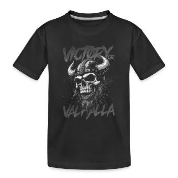 Nordischer Wikingersieg oder Walhalla - Kinder Premium Bio T-Shirt - Schwarz - Vorne