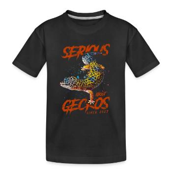 Ernsthaft über Leopardgeckos seit 2025 - Kinder Premium Bio T-Shirt - Schwarz - Vorne
