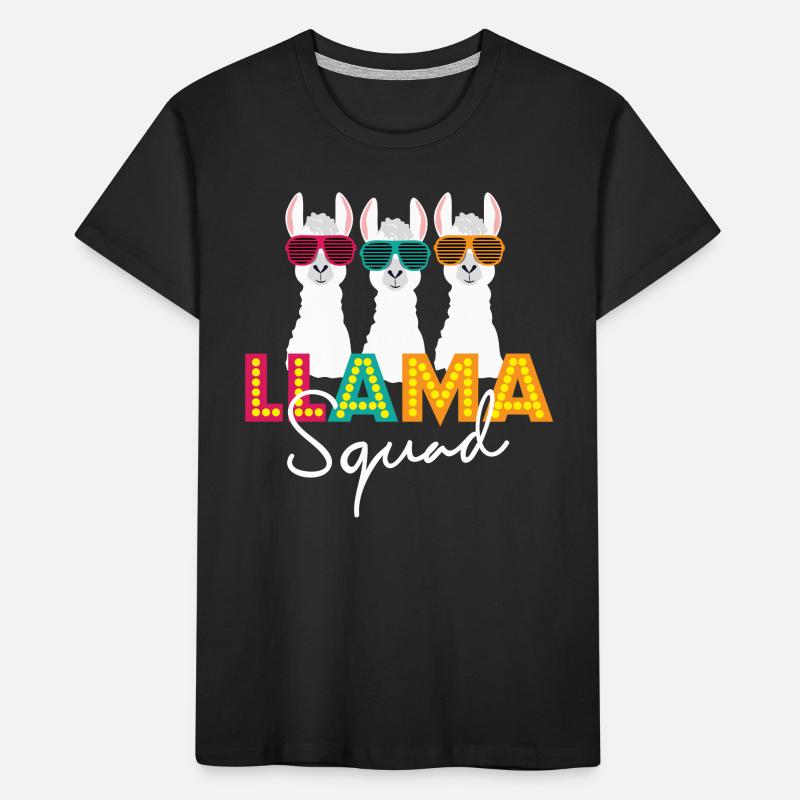 Llama Squad No-probllama Animal Lover Gift Idea Kids' Premium Organic T-Shirt