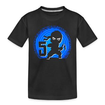 Ninja Anniversaire 5 ans Boy Ninjas Ninja - T-shirt bio Premium Enfant - noir - Devant