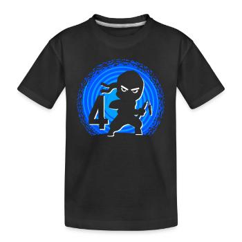 Ninja Anniversaire 4 ans Boy Ninjas Ninja - T-shirt bio Premium Enfant - noir - Devant