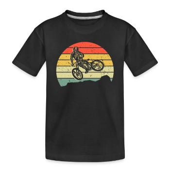 Mountain Bike Mountainbike Downhill Fahrrad - Kids' Premium Organic T-Shirt - black - Front