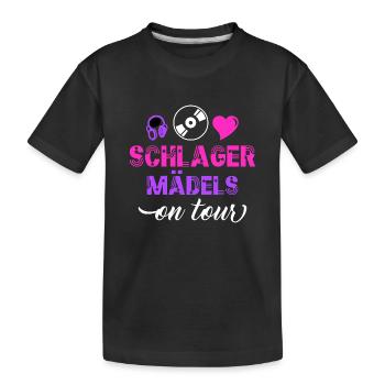 Schlager Mädels on tour - Kinder Premium Bio T-Shirt - Schwarz - Vorne