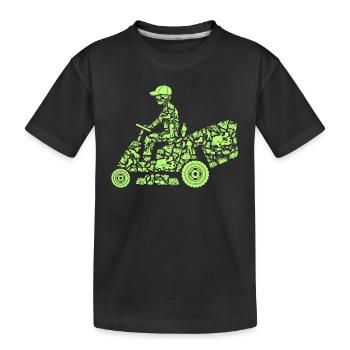 Gardener Gardening Hobby Gardener Lawn Mower Men - Kids' Premium Organic T-Shirt - black - Front