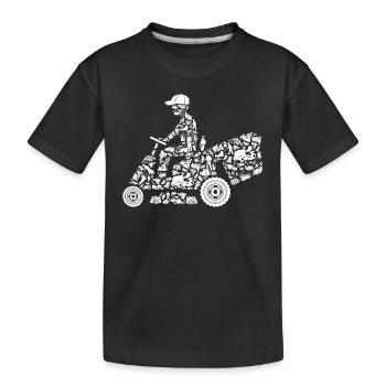 Gardener Gardening Gardening Lawn Mower Men - Kids' Premium Organic T-Shirt - black - Front