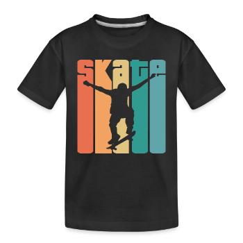 Skate Retro - Skater - Skateboard - Skateboarder - T-shirt bio Premium Enfant - noir - Devant