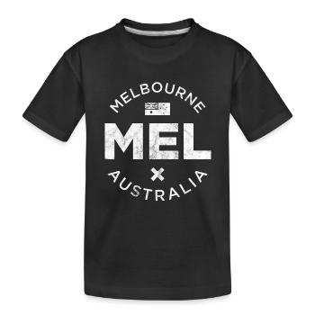 MEL, Melbourne Australien - Kinder Premium Bio T-Shirt - Schwarz - Vorne