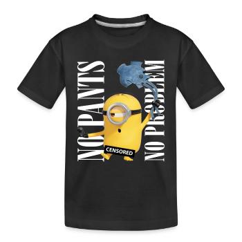 Minions Censored No Pants No Problem - Kids' Premium Organic T-Shirt - black - Front