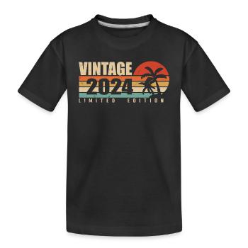 2024 Original vintage anniversary year 2024 - Kids' Premium Organic T-Shirt - black - Front