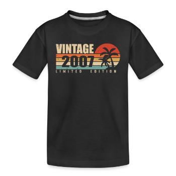 2007 Anniversary year original vintage 2007 - Kids' Premium Organic T-Shirt - black - Front