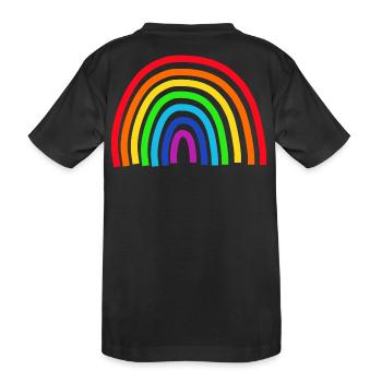 Regenbogen bunt - Kinder Premium Bio T-Shirt - Schwarz - Hinten
