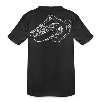 Rennmotorrad in Schräglage nach rechts - hell - Kinder Premium Bio T-Shirt - Schwarz - Hinten