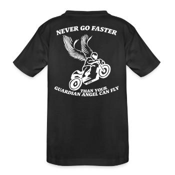 Fahre nie schneller als dein Schutzengel - Kinder Premium Bio T-Shirt - Schwarz - Hinten