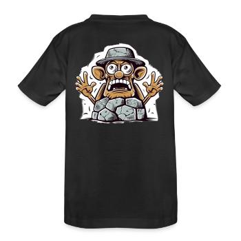 Comicischer Steinbrecher Cartoon - Kinder Premium Bio T-Shirt - Schwarz - Hinten