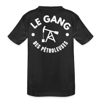 Öl, Bohren, Ölbohrung, Derrick - Kinder Premium Bio T-Shirt - Schwarz - Hinten