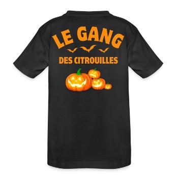 halloween, citrouille, citrouilles - T-shirt bio Premium Enfant - noir - Dos