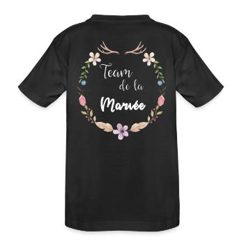 Bohemian Wedding Kollektion - Team de la Bride - Kinder Premium Bio T-Shirt - Schwarz - Hinten