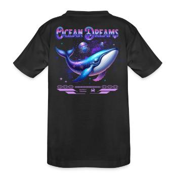 Rêves de l’océan : Baleine galactique - T-shirt bio Premium Enfant - noir - Dos