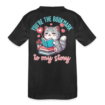 Du bist das Lesezeichen in meiner Geschichte - Kinder Premium Bio T-Shirt - Schwarz - Hinten