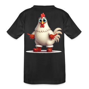 Poule fougueuse avec bottes - T-shirt bio Premium Enfant - noir - Dos