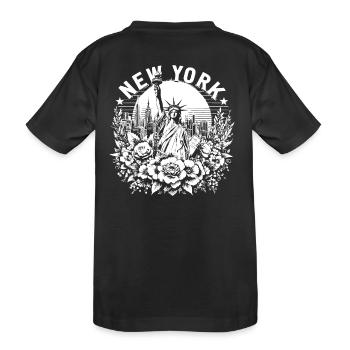 NEW YORK Design mit Freiheitsstatue - Kinder Premium Bio T-Shirt - Schwarz - Hinten