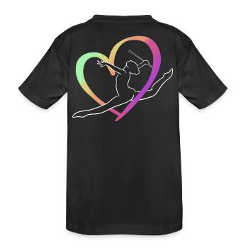 Grand jeté cœur multicolore - T-shirt bio Premium Enfant - noir - Dos