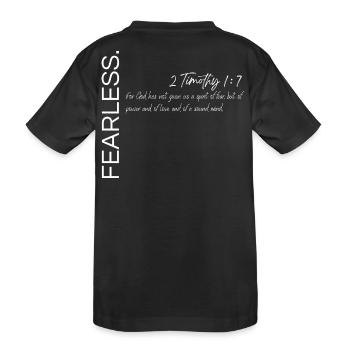 Furchtlos - 2. Timotheus 1:7 Christlicher Plan - Kinder Premium Bio T-Shirt - Schwarz - Hinten