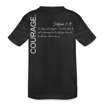 Mut - Josua 1:9 Christliches Design - Kinder Premium Bio T-Shirt - Schwarz - Hinten