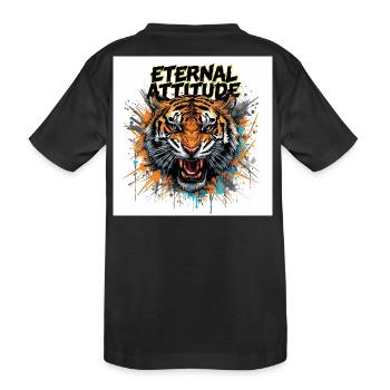 Eternal Tiger Pose - Kids' Premium Organic T-Shirt - black - Back