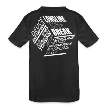 Tennis Glossary from Break to Volley - Kids' Premium Organic T-Shirt - black - Back