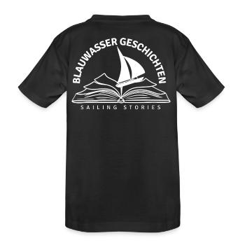Blauwassergeschichten Logo - Kinder Premium Bio T-Shirt - Schwarz - Hinten