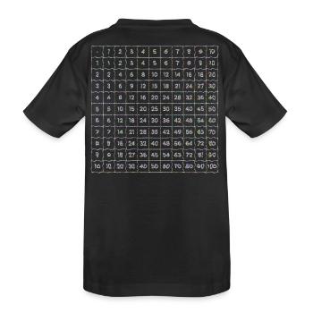 Tables de multiplication Nombres nets d’apprentissage scolaire de mathématiques - T-shirt bio Premium Enfant - noir - Dos