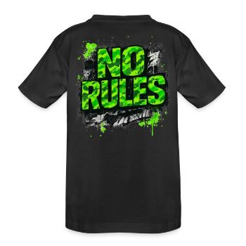 No Rules Graffiti Spruch Camouflage Neon - Kinder Premium Bio T-Shirt - Schwarz - Hinten