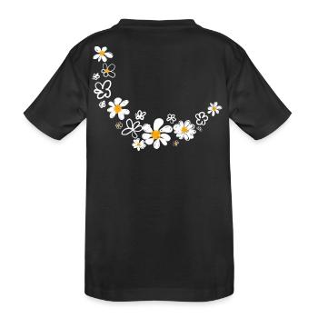 Guirlande florale - T-shirt bio Premium Enfant - noir - Dos