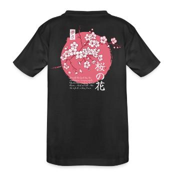 Ephemeral Blossom: Japanese Sakura - Kinder Premium Bio T-Shirt - Schwarz - Hinten