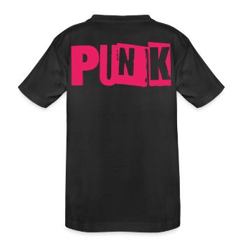 Punk Glitch Typo Neon - Kinder Premium Bio T-Shirt - Schwarz - Hinten