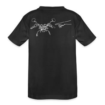 Motorradlenker Zeigefinger Gott - Kinder Premium Bio T-Shirt - Schwarz - Hinten