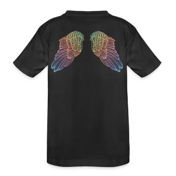 Ailes d'ange colorées arc-en-ciel - T-shirt bio Premium Enfant - noir - Dos