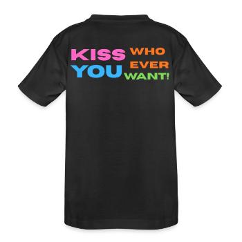 Fierté / CSD / LGBTQ+ Design « Kiss » - T-shirt bio Premium Enfant - noir - Dos