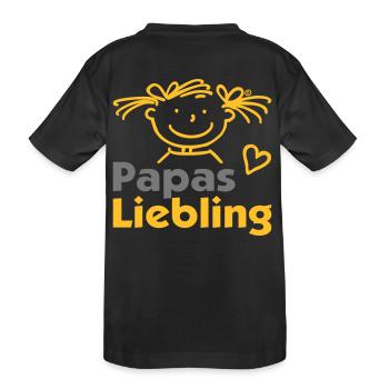 Papas Liebling mit Herz - Kinder Premium Bio T-Shirt - Schwarz - Hinten