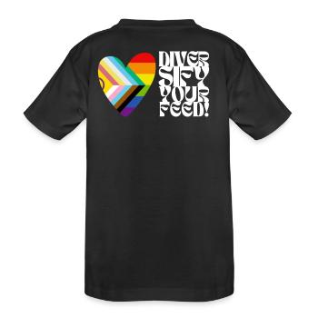 🌈♿ Diversify Your Feed–Progress Pride&Disability - Kinder Premium Bio T-Shirt - Schwarz - Hinten