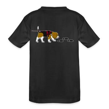 Mantrailing Beagle - Kinder Premium Bio T-Shirt - Schwarz - Hinten