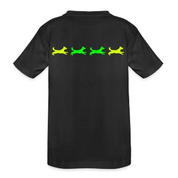 4x laufender Hund - Kinder Premium Bio T-Shirt - Schwarz - Hinten
