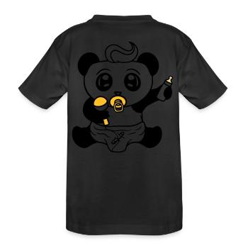 kind baby rassel schnuller windel kleines junges s - Kinder Premium Bio T-Shirt - Schwarz - Hinten