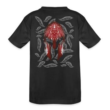 Spartaner Helm Adlerfedern - Kinder Premium Bio T-Shirt - Schwarz - Hinten