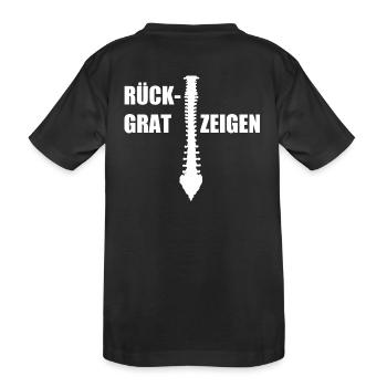 Rückgrat Zeigen - Kinder Premium Bio T-Shirt - Schwarz - Hinten