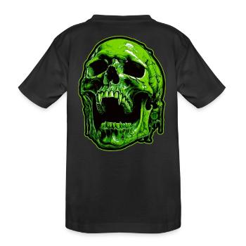 Crâne de vampire vert - T-shirt bio Premium Enfant - noir - Dos
