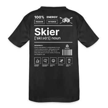 Skifahrer-Lebensstil - Kinder Premium Bio T-Shirt - Schwarz - Hinten