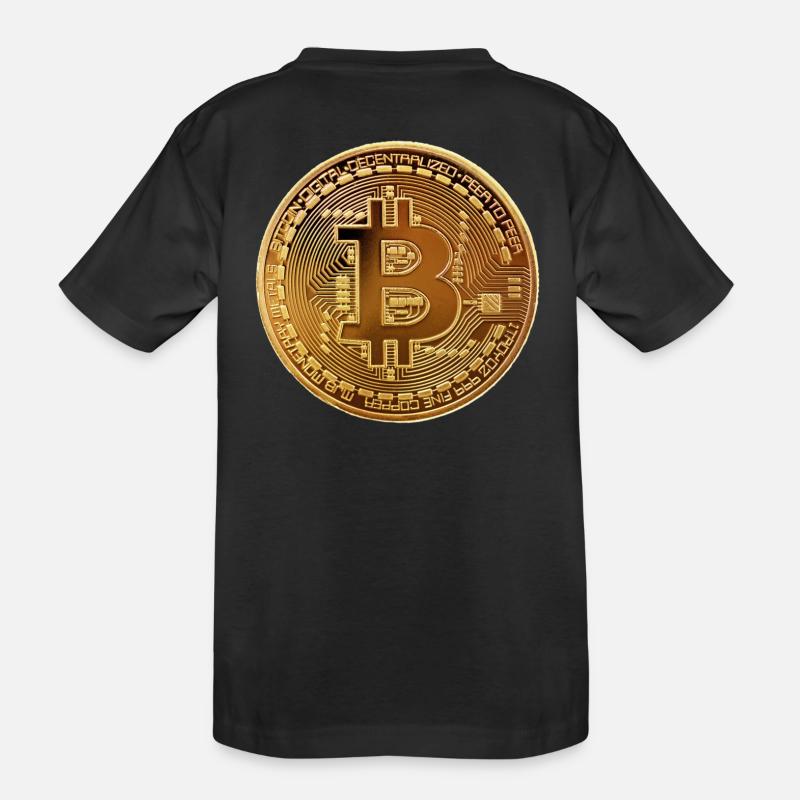 bitcoin Goldstück - Kinder Premium Bio T-Shirt - Schwarz